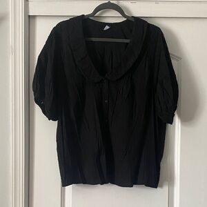 Old Navy Black Top with Button Front